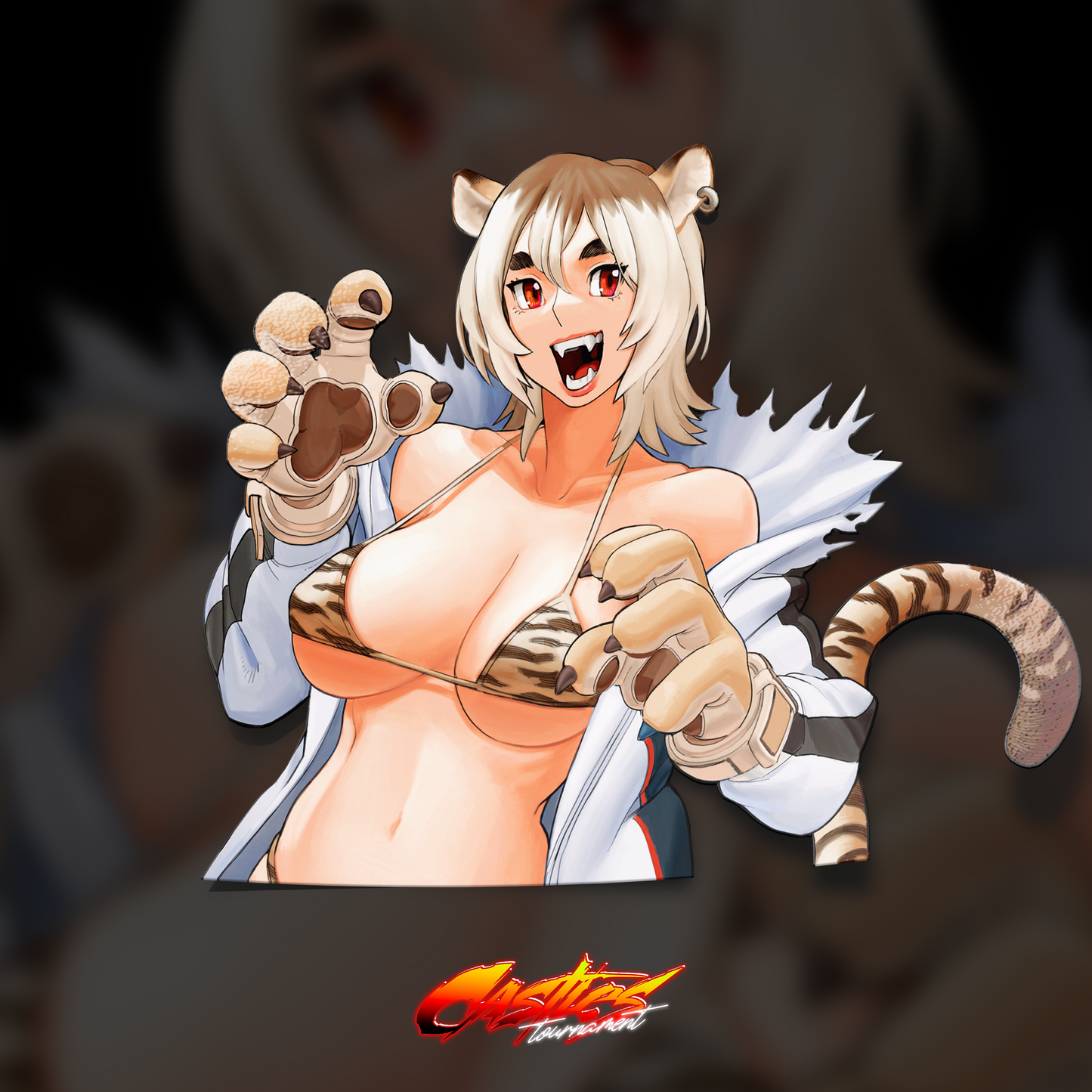 Tiger Girl v1 Bust sticker